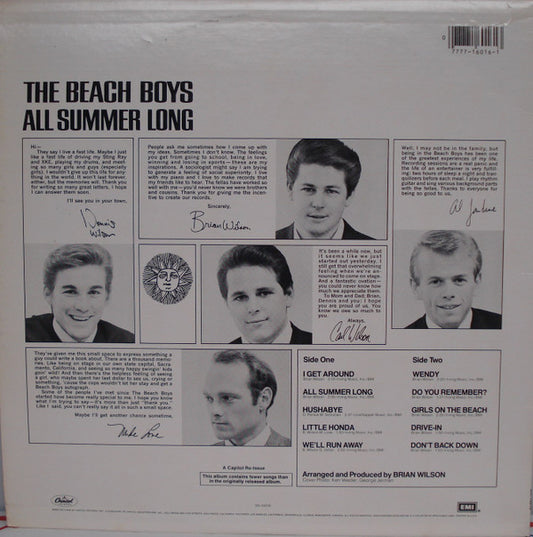 The Beach Boys : All Summer Long (LP, Album, RE)