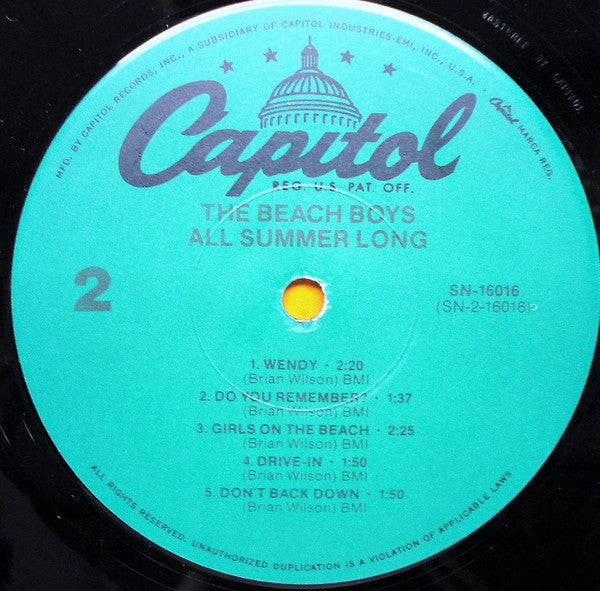 The Beach Boys : All Summer Long (LP, Album, RE)