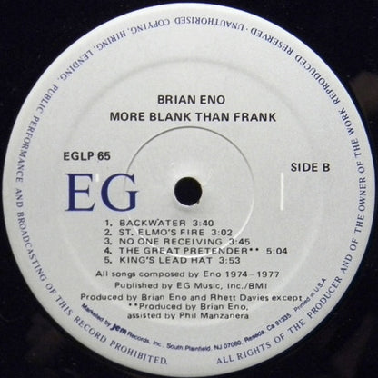 Eno* : More Blank Than Frank (LP, Comp)