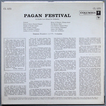 Dominic Frontiere And His Orchestra : Pagan Festival (An Exotic Love Ritual For Orchestra) (LP, Album, Mono, Bri)