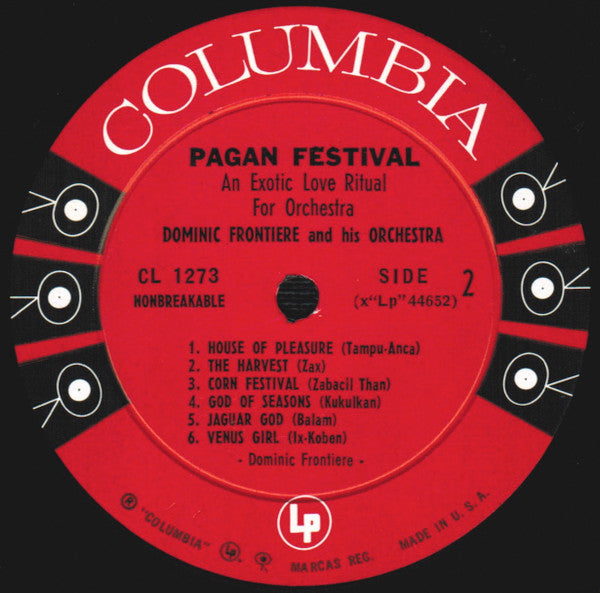 Dominic Frontiere And His Orchestra : Pagan Festival (An Exotic Love Ritual For Orchestra) (LP, Album, Mono, Bri)