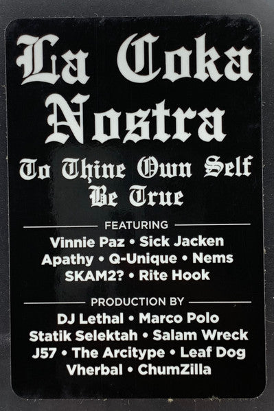 La Coka Nostra : To Thine Own Self Be True (2xLP, Album, Ltd, RP, Red)