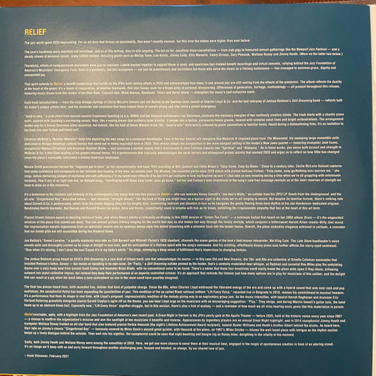 Various : Relief A Benefit For The Jazz Foundation Of America's Musician's Emergency Fund (2xLP, Album, Club, Ltd, Num, Aqu)
