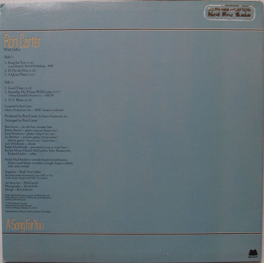 Ron Carter : A Song For You (LP, Album, Pit)