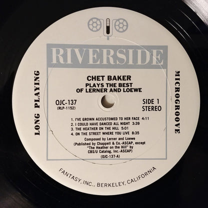 Chet Baker : Plays The Best Of Lerner & Loewe (LP, Album, RE)