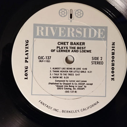 Chet Baker : Plays The Best Of Lerner & Loewe (LP, Album, RE)