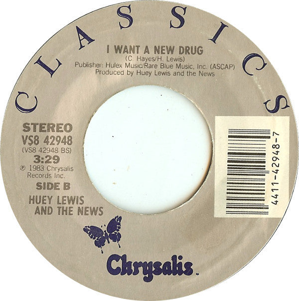 Huey Lewis And The News* : Heart And Soul / I Want A New Drug (7", Single)