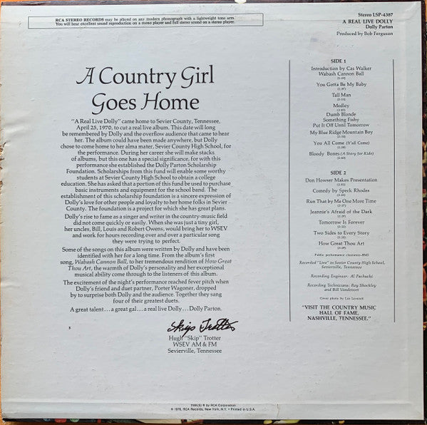 Dolly Parton : A Real Live Dolly (LP, Album, Hol)