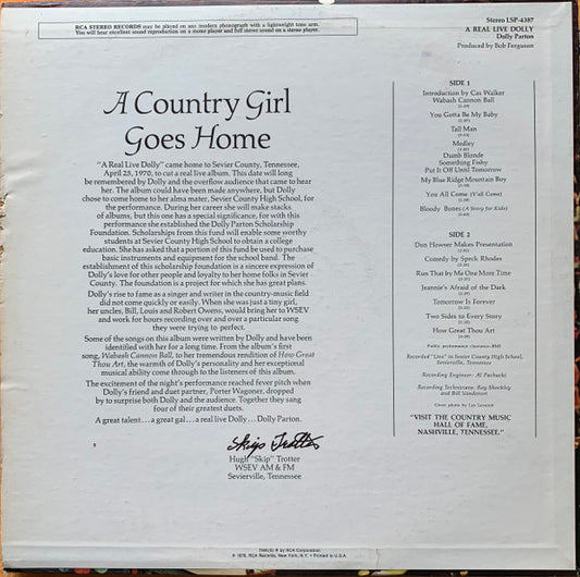Dolly Parton : A Real Live Dolly (LP, Album, Hol)