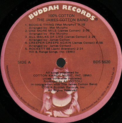 The James Cotton Band : 100% Cotton (LP, Album, Son)