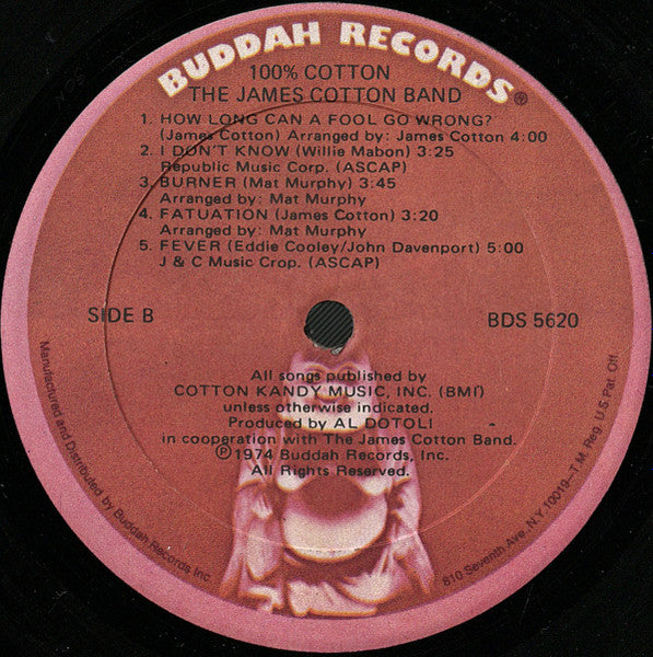 The James Cotton Band : 100% Cotton (LP, Album, Son)