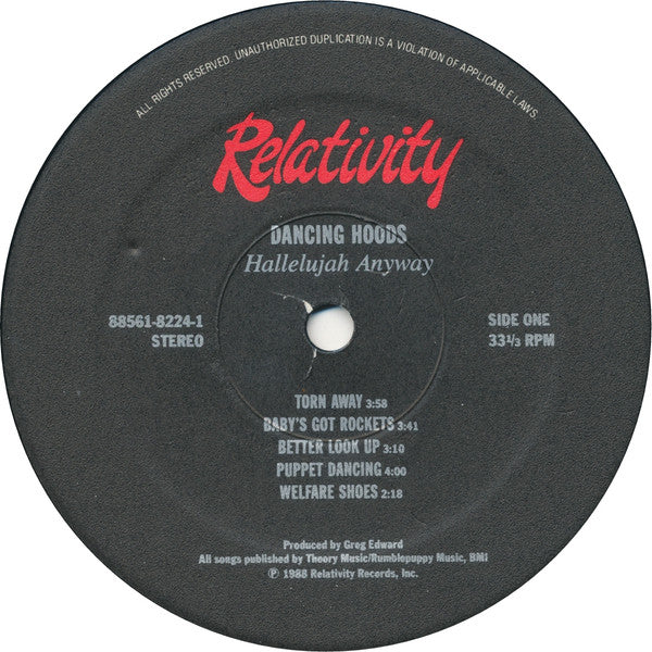 Dancing Hoods : Hallelujah Anyway (LP, Album)