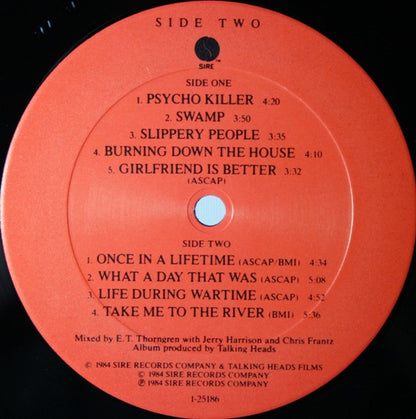 Talking Heads : Stop Making Sense (LP, Album, Club, Col)