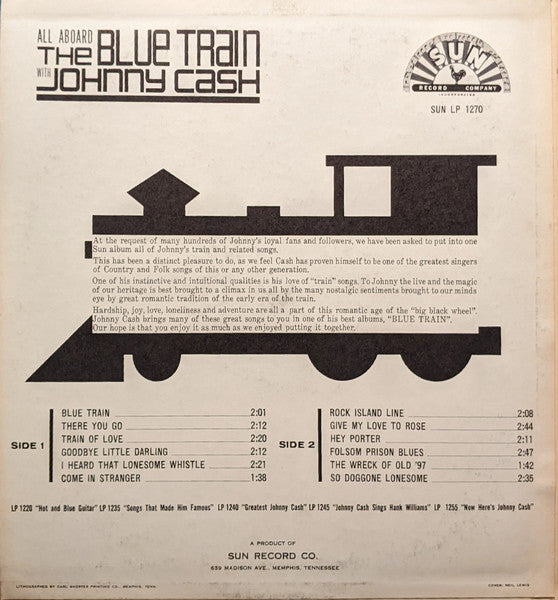 Johnny Cash : All Aboard The Blue Train (LP, Album, Comp, Mono)