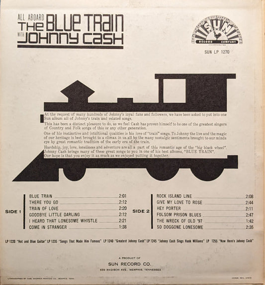 Johnny Cash : All Aboard The Blue Train (LP, Album, Comp, Mono)