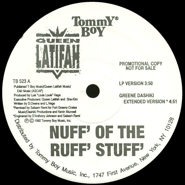 Queen Latifah : Nuff' Of The Ruff' Stuff' (12", Promo)