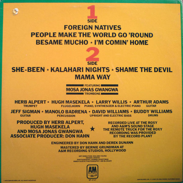 Herb Alpert & Hugh Masekela : Main Event Live (LP, Album, Promo)