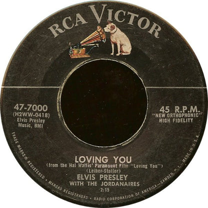 Elvis Presley : Loving You / (Let Me Be Your) Teddy Bear (7", Single, Roc)