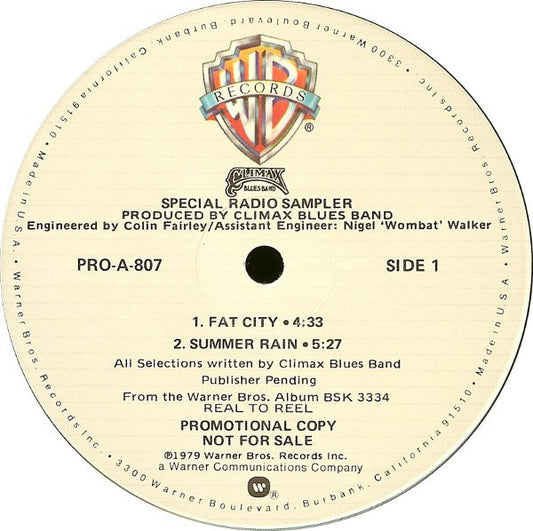 Climax Blues Band : Special Radio Sampler From The Album "Real To Reel" (12", Promo)