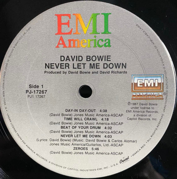 David Bowie : Never Let Me Down (LP, Album, Club, Car)