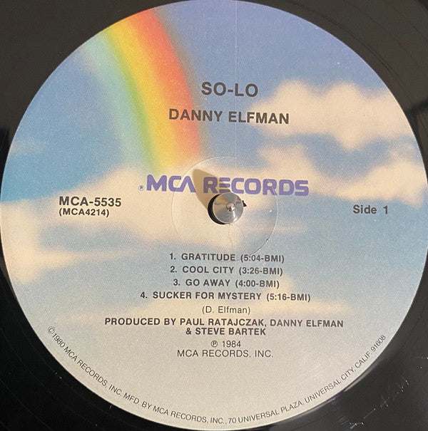 Danny Elfman : So-Lo (LP, Album, Glo)