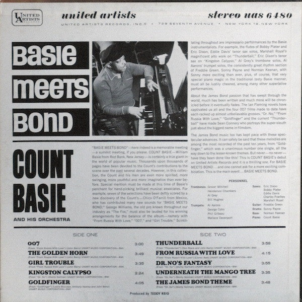 Count Basie And His Orchestra* : Basie Meets Bond (LP, Album, Pit)