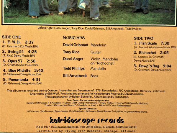 David Grisman Quintet : The David Grisman Quintet (LP, Album, RE)