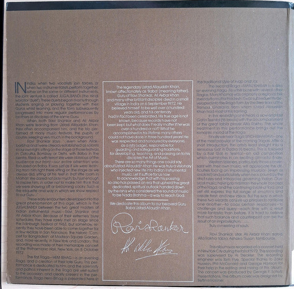 Ravi Shankar / Ustad Ali Akbar Khan* With Alla Rakha : In Concert 1972 (2xLP, Album)