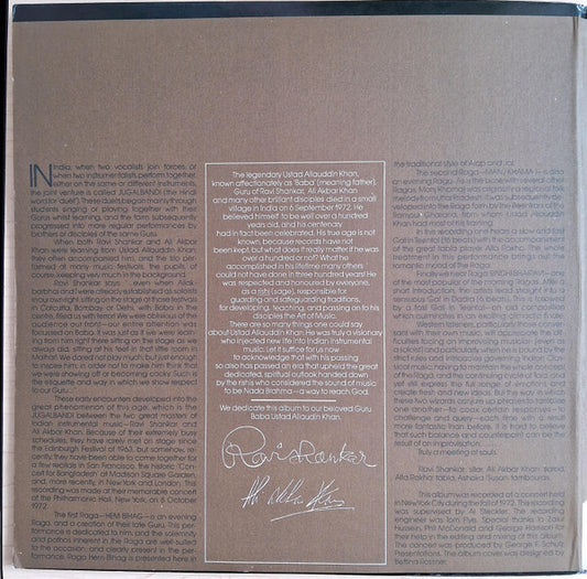 Ravi Shankar / Ustad Ali Akbar Khan* With Alla Rakha : In Concert 1972 (2xLP, Album)