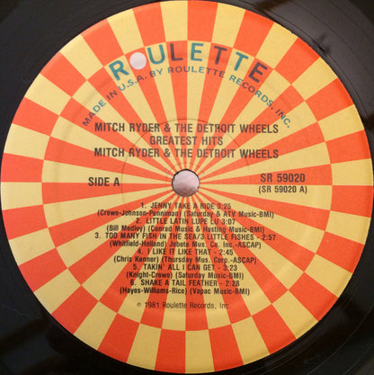 Mitch Ryder & The Detroit Wheels : Greatest Hits (LP, Comp)