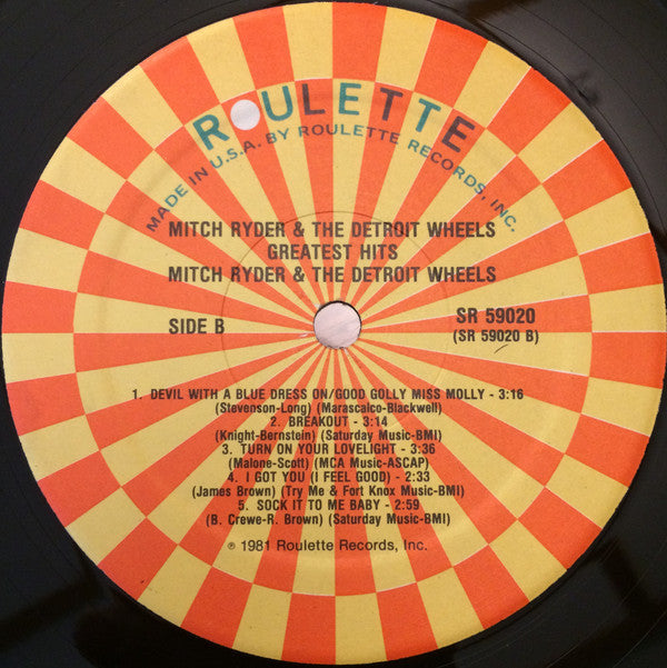 Mitch Ryder & The Detroit Wheels : Greatest Hits (LP, Comp)