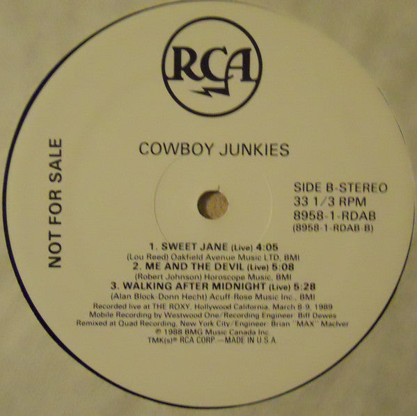 Cowboy Junkies : Misguided Angel (12", EP, Promo)