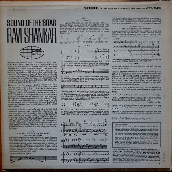 Ravi Shankar, Alla Rakha : Sound Of The Sitar (LP, Album)