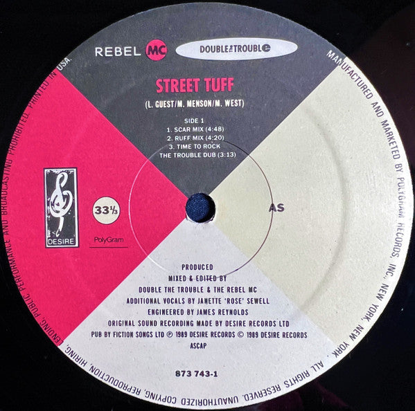Double The Trouble* And Rebel MC : Street Tuff (12", Single)