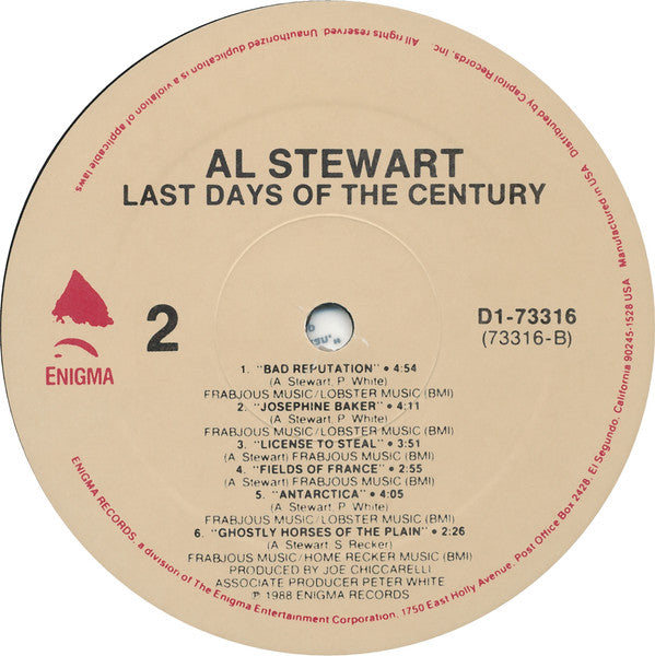 Al Stewart : Last Days Of The Century (LP, Album, All)