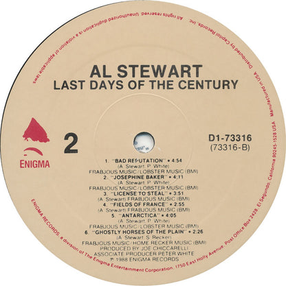 Al Stewart : Last Days Of The Century (LP, Album, All)