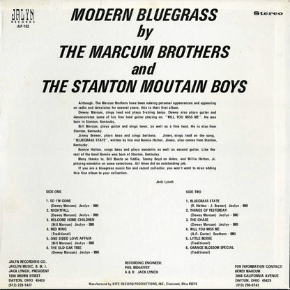 The Marcum Brothers And  The Stanton Mountain Boys : Modern Bluegrass (LP, Album)