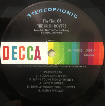 The Irish Rovers : The First Of The Irish Rovers (LP, Album, Pin)