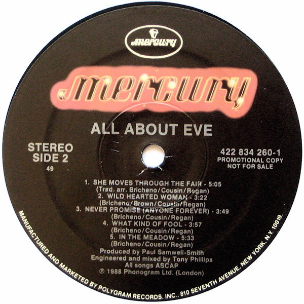 All About Eve : All About Eve (LP, Album, Promo, Spe)