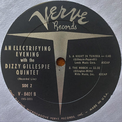 Dizzy Gillespie Quintet : An Electrifying Evening With The Dizzy Gillespie Quintet (LP, Album, Mono)