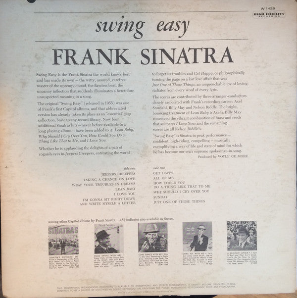 Frank Sinatra : Swing Easy (LP, Album, Mono, RE, Scr)