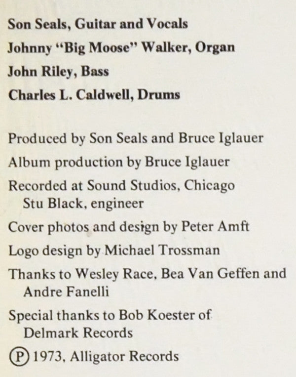 The Son Seals Blues Band : The Son Seals Blues Band (LP, Album)