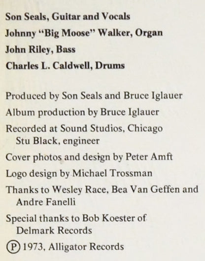 The Son Seals Blues Band : The Son Seals Blues Band (LP, Album)