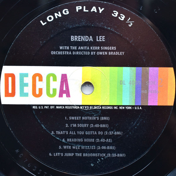 Brenda Lee : Brenda Lee (LP, Album, Mono, RP, Glo)