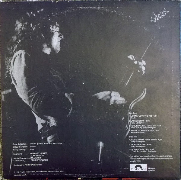 Rory Gallagher : Rory Gallagher Live! (LP, Album, Scr)