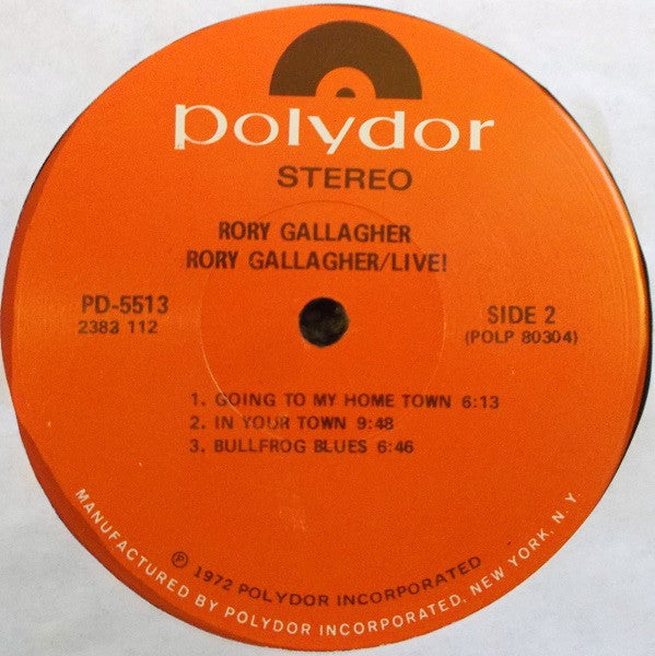 Rory Gallagher : Rory Gallagher Live! (LP, Album, Scr)