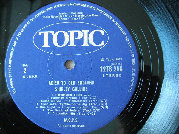 Shirley Collins : Adieu To Old England (LP, Album)