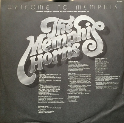 The Memphis Horns : Welcome To Memphis (LP, Album)