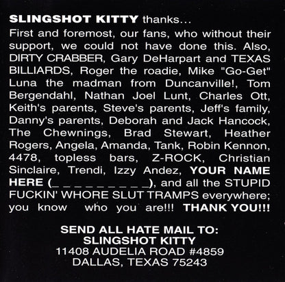 Slingshot Kitty : Up Yours! (CD, Album)