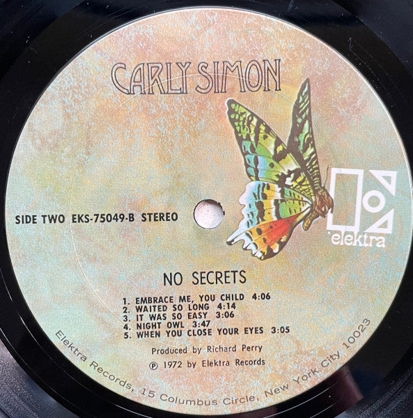 Carly Simon : No Secrets (LP, Album, Pit)